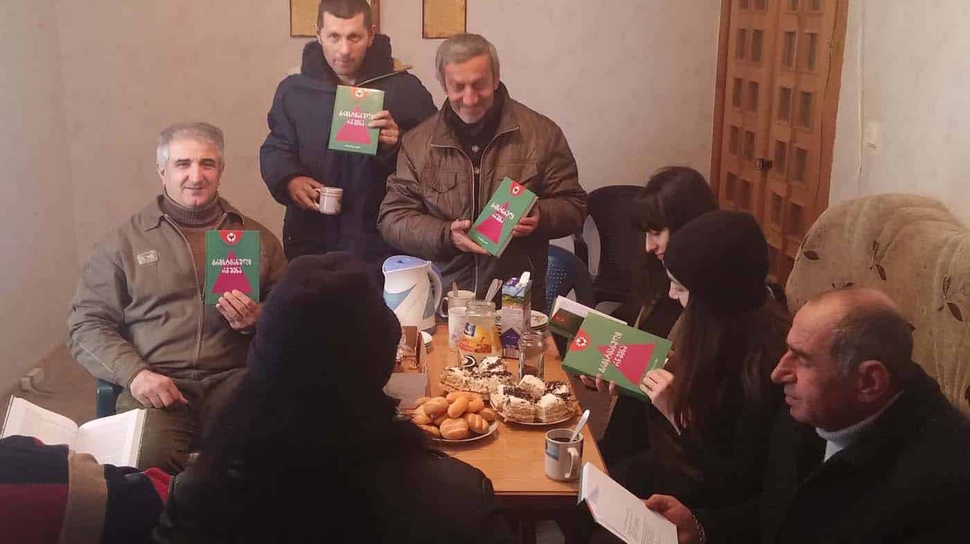 Georgian people studying Lutheran Books