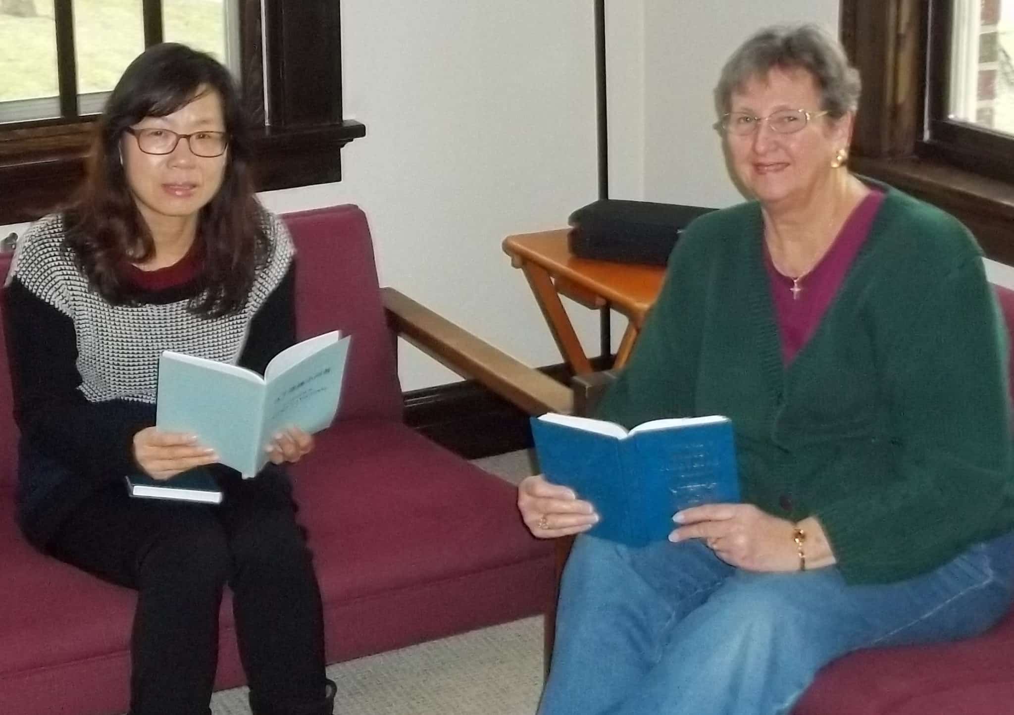 Chinese International Student Reading Luther's Small Catechism