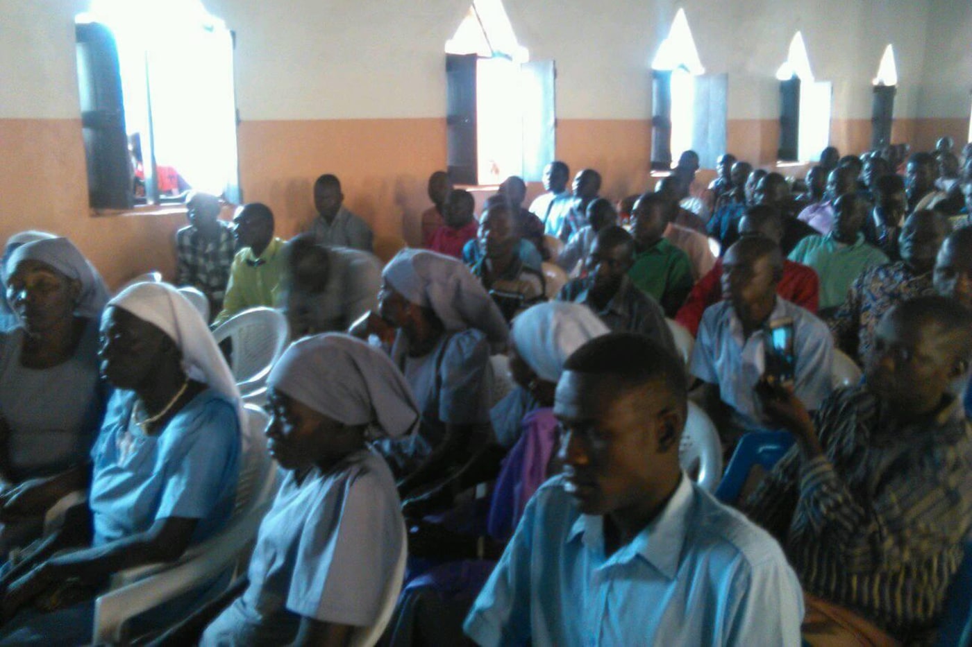 Students participate in the opening service for the CLIHM seminary in South Sudan